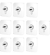 ZGLUZP 10 Pcs No Drill Wall Hooks | Heavy Duty Adhesive Hangers for Kitchen, Bathroom and Home | ...