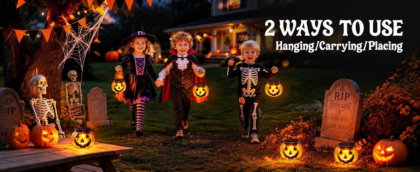 hanging placing solar halloween lights