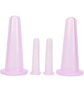 GOUDOGEDC 4 Pcs Face Cupping Set, Facial Cupping Set for Face and Eye Massage, Silicone Massage V...