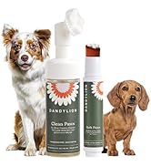 Dandylion Daily Paw Care Kit | No-Rinse Dog Paw Cleaner + Paw Lotion with Brush | Fragrance-Free,...