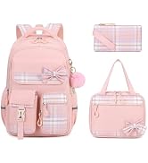 MOONBABY Girls Backpack, Kawaii Kids Backpack for Girls School Bags for Middle School Students, B...