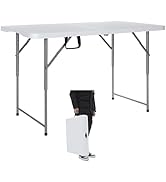 Lakhow Folding Table 4 Foot Heavy Duty Plastic Utility Table Portable Thick Table Top Indoor Outd...