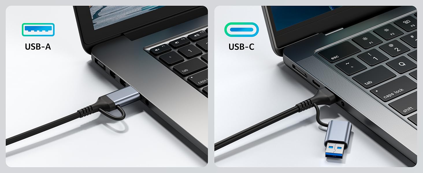2 Connection USB-A&USB-C