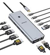 Laptop Docking Station Dual Monitor, USB C Hub with 2 HDMI, RJ45 Ethernet, 5 Gbps USB C/A, 100W P...
