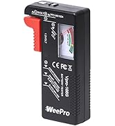WeePro Universal Battery Checker - Small Battery Tester for AAA, AA, C, D, 9V, 1.5V, Button Cell ...