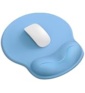 Mouse Pad with Wrist Rest for Desktop Large Ergonomic Mouse Mat(Denim Blue) | 10.6''L x 9''W Size...