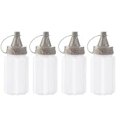 4Pcs White Plastic Squeeze Condiment Bottles,Mini Sauce Jam Squeeze Bottle, Ketchup Honey Bottle,...