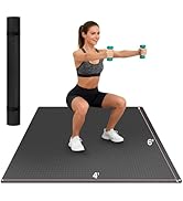 Stepwaver Extra Large Exercise Mat, 6'x4' (6mm) Thick Workout Mat for Home Gym & Garage Flooring,...