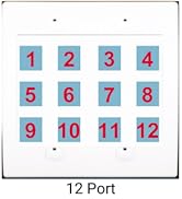 RiteAV Custom Wall Plate 12 Port, 2 Gang Flat, White/White, Choose HDMI Coax 3.5mm Banana Cat5/6 ...