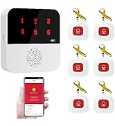 WiFi Caregiver Pager Nurse Call Button for Elderly LED Light Digital Display Nurse Alert System C...