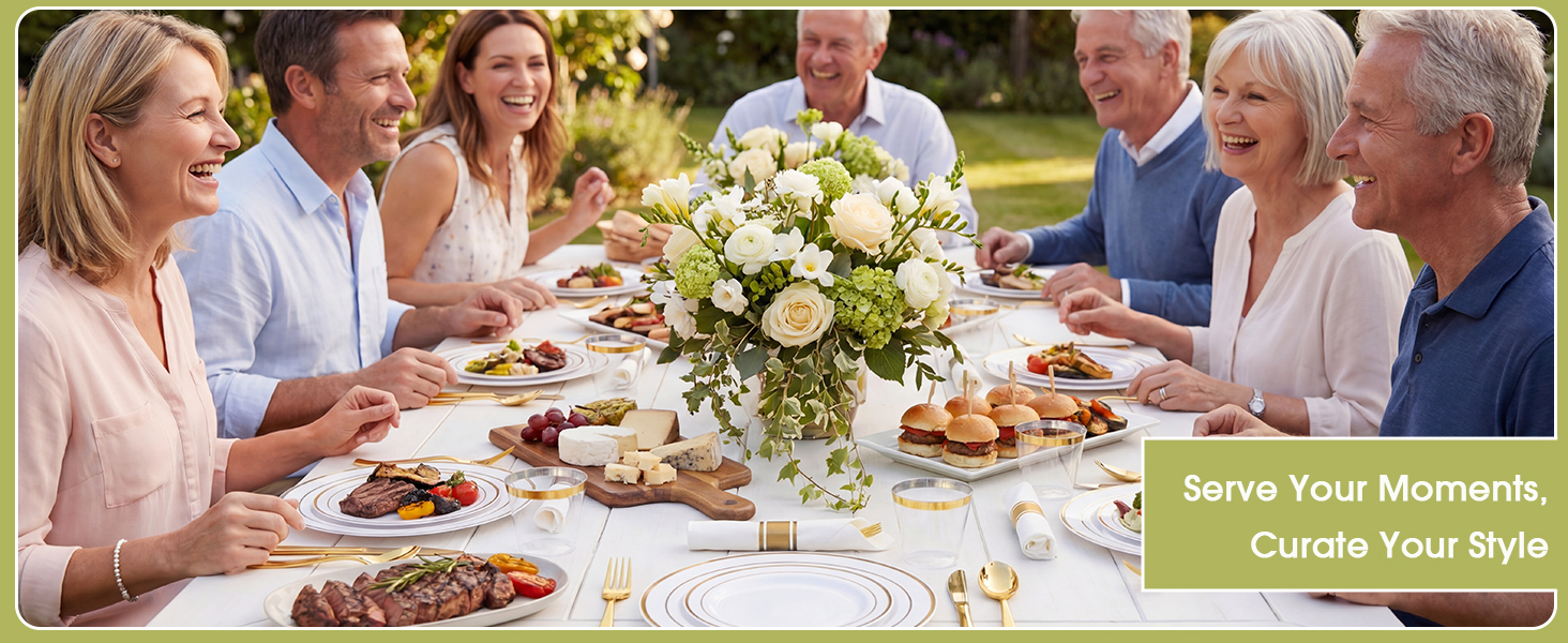 Gold Plastic Dinnerware Set