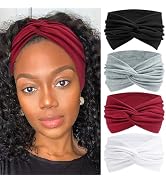 STGDAK Wide Headbands for Women Boho Head Bands Knotted Criss Cross Turban Headband Cute Hair Wra...