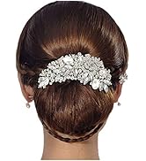 EVER FAITH Silver-Tone Austrian Crystal Bridal Rose Flower Hair Comb Clear