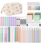 WOBAGMEN 62PCS Aesthetic School Supplies with Corduroy Pencil Case, Pastel Highlighters Gel Pens ...