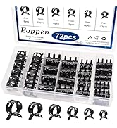 Eoppen 72Pcs Spring Hose Clamps Fuel Line Silicone Vacuum Hose Low Pressure Air Clamps & Sleeving...