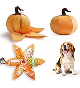 Nocciola Pumpkin Puzzle Dog Toys, Snuffle Interactive Dog Toy for Small Dogs, Puppy Squeaky Toy w...