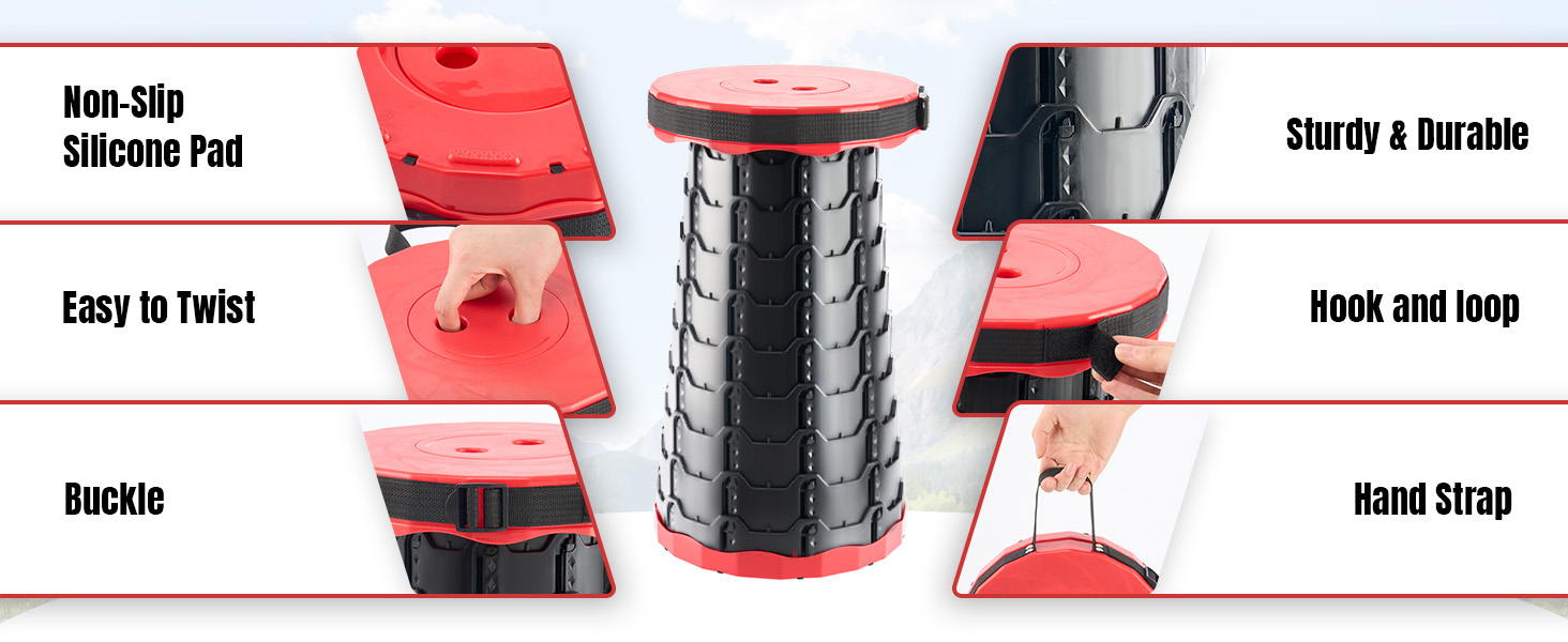 Portable Collapsible Stool Retractable Stool, Foldable Portable Collapsible Chair for Fishing