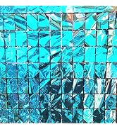 Light Blue Backdrop Party Decoration Metallic Square Blue Foil Fringe Curtain Photo Booth Props f...