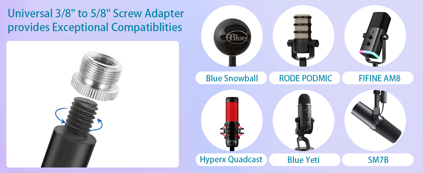 3/8” to 5/8” screw adapter