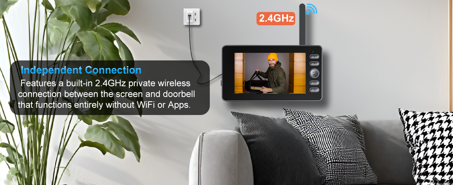 visiophon ring no wifi exterior waterproof gate Door Chime Screen Interior Videophone Audio