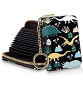 Yonlevres Credit Card Holder RFID Wallet, Cute Dinosaur Card Holder Wallet for Women with Keychai...