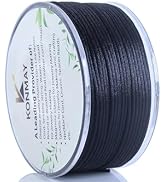 KONMAY 1.0mm Black Nylon String with Case for Bracelets,70 Yards Nylon Satin Silk Cord for Jewelr...