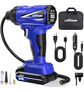 CARSUN Tire Inflator Portable Air Compressor, 150PSI Cordless Tire Pump with DC 12V/Battery Dual ...