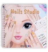 BSCOOL - Drawing, Coloring & Activity Book. Nail Design Book with Stickers and Guides. Fashion De...
