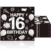 40Pcs Decorative 16th Birthday Party Napkins, Black and White Paper Napkins with Funny Hide The C...