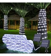 Solar Rope Lights, 2 Packs 66ft 200LED Solar String Lights, 8 Modes Waterproof Solar Powered Outd...