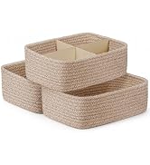 Small Baskets for Organizing, Woven Storage Basket Shelf Baskets, Mix Brown | 3 Pack Storage Bins...