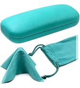 MyEyeglassCase Women's Hard Eyeglass Case | Protective Hard Shell Glasses Case with Pouch and Cloth