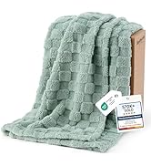 Bedsure GentleSoft Sage Green Throw Blanket for Couch - Checkered Fleece Mothers Gifts Day Blanke...