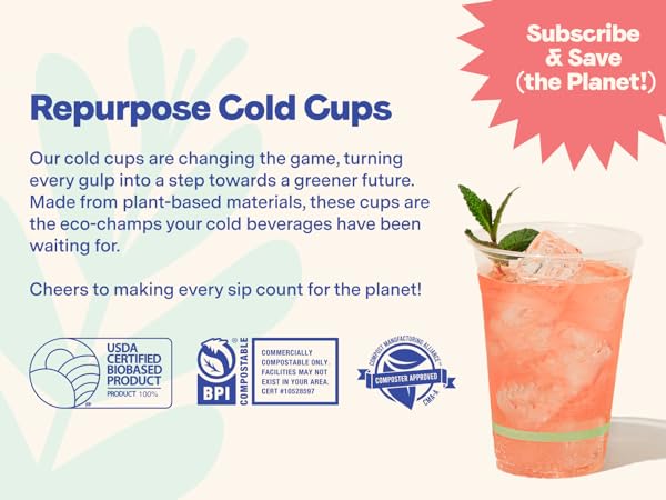 Repurpose Compostable 12oz Cold Cups