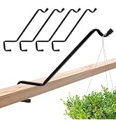 Biubee 4 Pack Deck Bird Feeder Hanger for Railing - Extended Angled Metal Deck Rail Plant Hanger ...