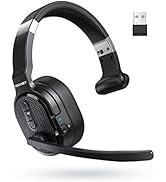 TECKNET Trucker Bluetooth Headset, AI Noise Canceling 70h Wireless Headphones Bluetooth with Micr...