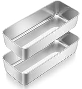 TeamFar Loaf Pan, 12 x 5 Inch Stainless Steel Loaf Pans for Baking Bread | 2 Pack Large Bread Loa...