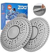 Zaa Shower Drain Hair Catcher Silicone Flat Floor Strainer Protector | 2 Pack Gray Weighted Flat ...
