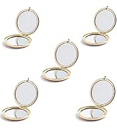 Mpowtech 5 Pack Gold Compact Mirror for Purse - 1x/2x Magnification Travel Makeup Mirror,Magnifyi...