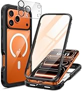 seacosmo for iPhone 17 Pro Case, Full Body Bumper with Built-in 9H Tempered Glass Screen and Came...
