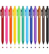 YISAN Colored Gel Pens,Journal Pens 0.7 mm Colorful Ink Pens,Fine Point Fast Dry 12 Assorted Colo...