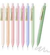 Piochoo Ballpoint Pens,0.7mm Medium Point Retractable Pen,8pcs Black Ink Pens for Journaling Quic...