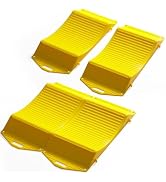 Yellow Heavy-Duty Tire Saver Ramps - Set of 4 Anti-Slip Vehicle Storage Ramps for RV, Camper, Tra...