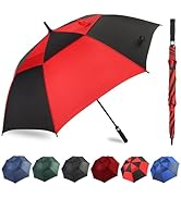 ZDSSM Automatic Open Golf Umbrella, 54/62/68/72 inch Extra Large Oversize Double Canopy Vented St...