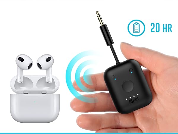MEE audio Connect Air In-Flight Bluetooth Wireless Audio Transmitter Adapter for AirPods