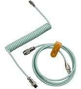 Yajouwin USB C Coiled Keyboard Cable - Gaming Keyboard Coil Cord,Custom Type Braided Mechanical C...