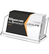 Uniclife Acrylic Business Card Holder for Desk 1 Slot Clear Business Card Display Stand for Men &...