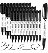 coruscant Fine Point Permanent Markers Bulk, 30 Pack Quickly Drying, Waterproof, Smudge-proof, Fa...