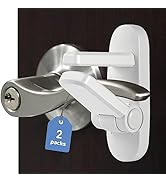Childproof Door Lever Lock Baby safety locks for doors (2 Pack) Improved door safety for kids, 3M...