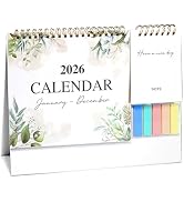 Small Desk Calendar 2026, Standing Desktop Calendar 12 Months(Jan. 2026 - Dec. 2026), 2 in 1 Flip...